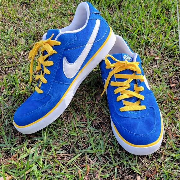 blue and yellow nike sneakers